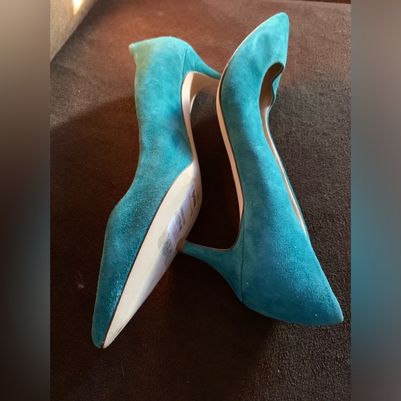 J. Crew Elegant Teal Suede Women's Pumps Sz 6 - Picture 2 of 6